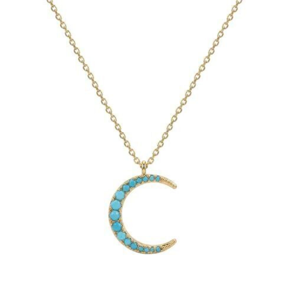 5292 Gold Dainty Crescent Half Moon Necklace 18K Gold Plated Delicate Moon